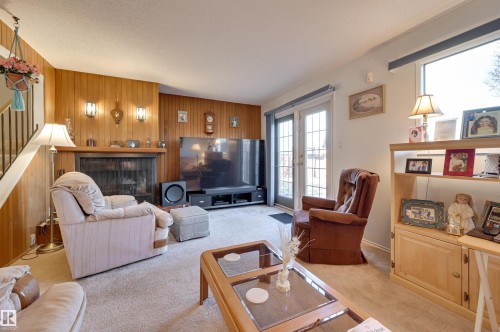 1064 Millbourne Road E, Edmonton, AB - Indoor Photo Showing Living Room With Fireplace