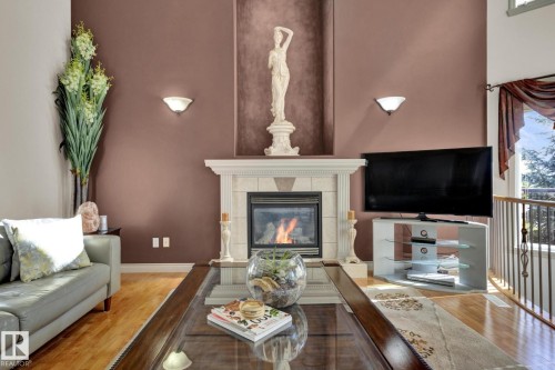 7445 162 Avenue, Edmonton, AB - Indoor Photo Showing Living Room With Fireplace