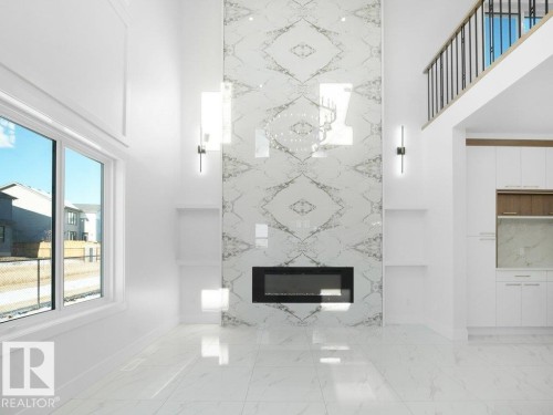 4006 40 Street, Beaumont, AB - Indoor Photo Showing Other Room With Fireplace