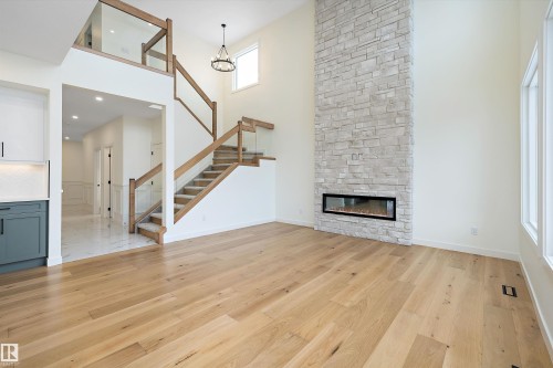 6879 Knox Loop, Edmonton, AB - Indoor Photo Showing Living Room With Fireplace