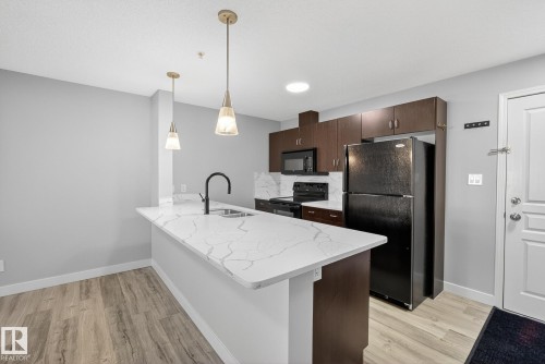 222 1180 Hyndman Road, Edmonton, AB - Indoor Photo Showing Kitchen With Double Sink