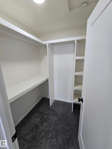 Walk in closet featuring dark colored carpet - 7706 174A Avenue, Edmonton, AB - Indoor With Storage