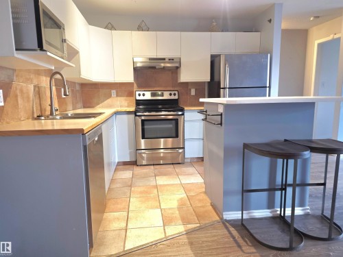 318 10508 119 Street, Edmonton, AB - Indoor Photo Showing Kitchen With Double Sink