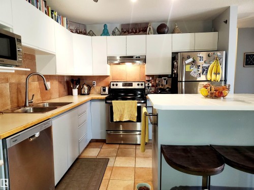 318 10508 119 Street, Edmonton, AB - Indoor Photo Showing Kitchen With Double Sink