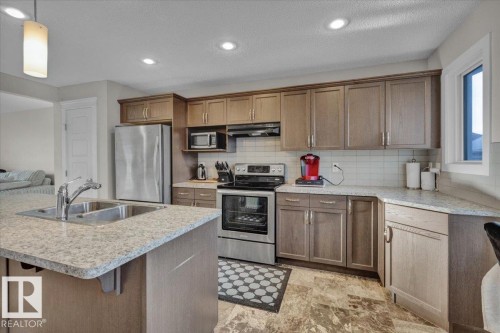 164 Desrochers Gate, Edmonton, AB - Indoor Photo Showing Kitchen With Double Sink
