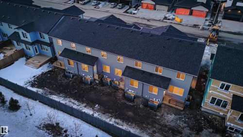Snowy aerial view with a residential view - 7585 174A Avenue, Edmonton, AB - Outdoor
