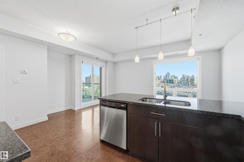 802 10055 118 Street, Edmonton, AB - Indoor Photo Showing Kitchen With Double Sink