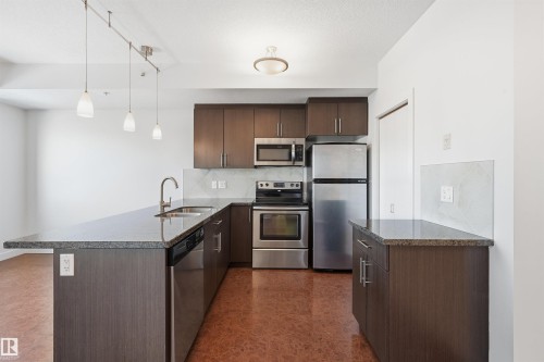 802 10055 118 Street, Edmonton, AB - Indoor Photo Showing Kitchen With Stainless Steel Kitchen With Double Sink With Upgraded Kitchen