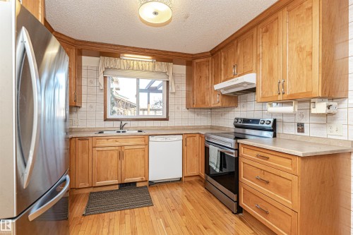 18408 55 Avenue, Edmonton, AB - Indoor Photo Showing Kitchen With Double Sink