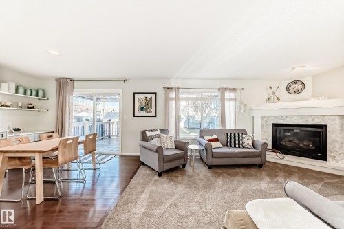 20448 56 Avenue, Edmonton, AB - Indoor Photo Showing Living Room With Fireplace