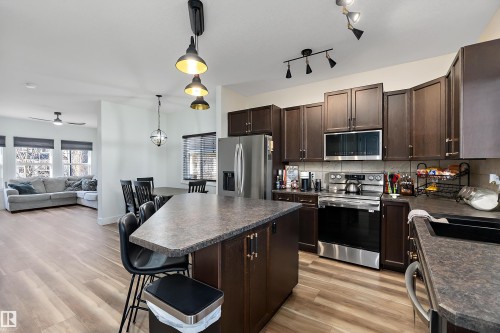 341 Southfork Drive, Leduc, AB - Indoor Photo Showing Kitchen With Double Sink