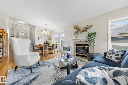 154 Oeming Road, Edmonton, AB - Indoor Photo Showing Living Room With Fireplace