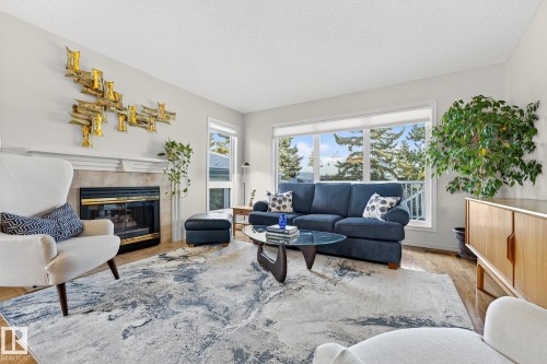154 Oeming Road, Edmonton, AB - Indoor Photo Showing Living Room With Fireplace