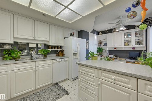 1401 12319 Jasper Avenue, Edmonton, AB - Indoor Photo Showing Kitchen With Double Sink