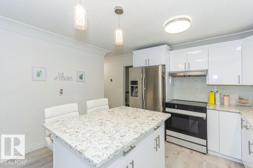 9738 152 Street, Edmonton, AB - Indoor Photo Showing Kitchen With Upgraded Kitchen