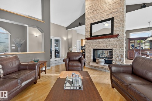 8835 159A Avenue, Edmonton, AB - Indoor Photo Showing Living Room With Fireplace
