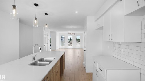 17514 5A Street, Edmonton, AB - Indoor Photo Showing Kitchen With Double Sink