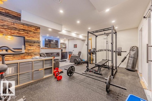 114 Radcliffe Wynd, Fort Saskatchewan, AB - Indoor Photo Showing Gym Room