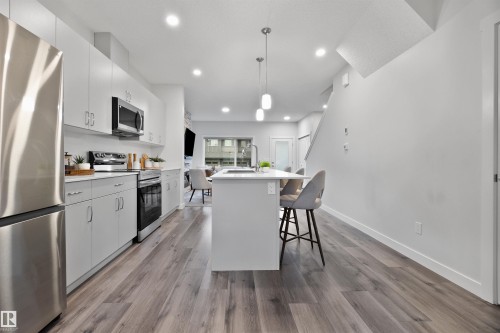 18955 29 Avenue, Edmonton, AB - Indoor Photo Showing Kitchen With Stainless Steel Kitchen With Upgraded Kitchen