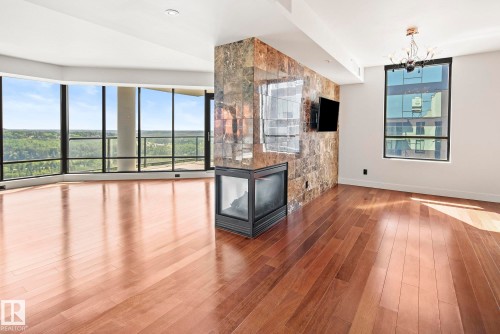 1200 11933 Jasper Avenue, Edmonton, AB - Indoor With Fireplace