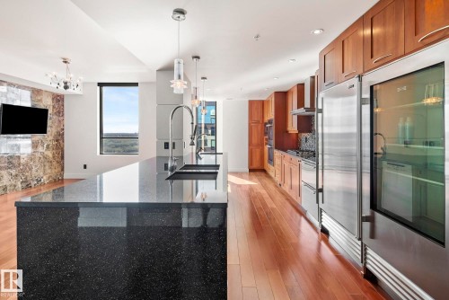 1200 11933 Jasper Avenue, Edmonton, AB - Indoor Photo Showing Kitchen With Upgraded Kitchen