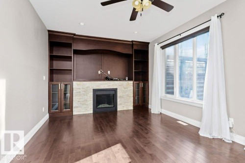 20503 58 Avenue, Edmonton, AB - Indoor Photo Showing Living Room With Fireplace