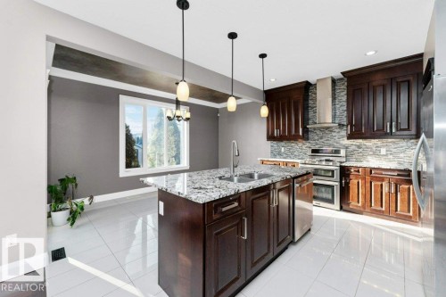 20503 58 Avenue, Edmonton, AB - Indoor Photo Showing Kitchen With Double Sink With Upgraded Kitchen
