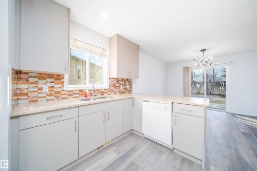 3504 20 Street, Edmonton, AB - Indoor Photo Showing Kitchen With Double Sink