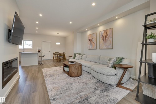 163 Canter Wynd, Sherwood Park, AB - Indoor Photo Showing Living Room With Fireplace