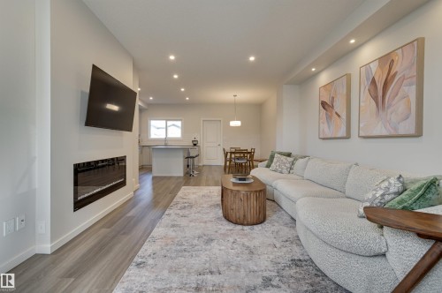 163 Canter Wynd, Sherwood Park, AB - Indoor Photo Showing Living Room With Fireplace