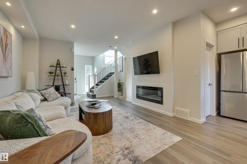 163 Canter Wynd, Sherwood Park, AB - Indoor Photo Showing Living Room With Fireplace