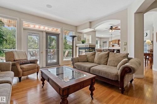 617 Dalhousie Crescent, Edmonton, AB - Indoor Photo Showing Living Room With Fireplace