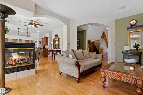 617 Dalhousie Crescent, Edmonton, AB - Indoor Photo Showing Living Room With Fireplace