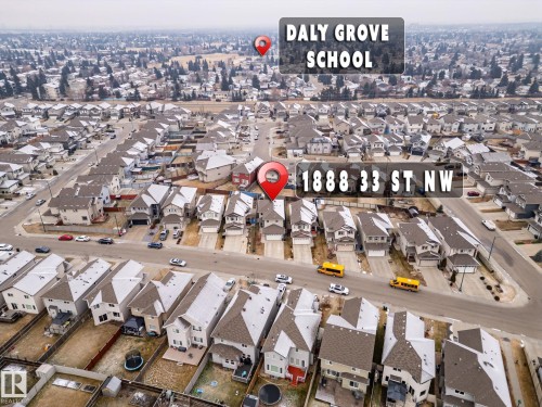Aerial overview of property's location featuring nearby suburban area - 1888 33 Street, Edmonton, AB -  With View