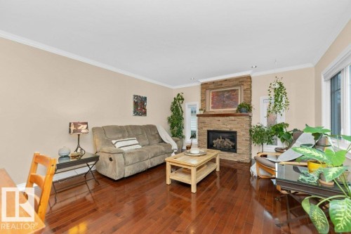 11317 103 Street, Edmonton, AB - Indoor Photo Showing Living Room With Fireplace
