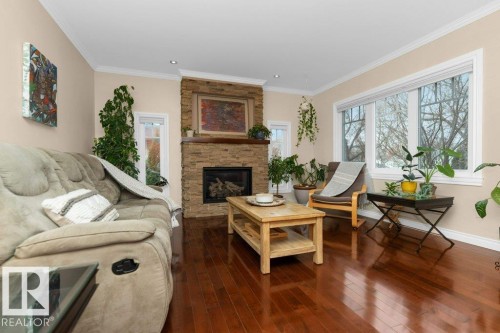 11317 103 Street, Edmonton, AB - Indoor Photo Showing Living Room With Fireplace
