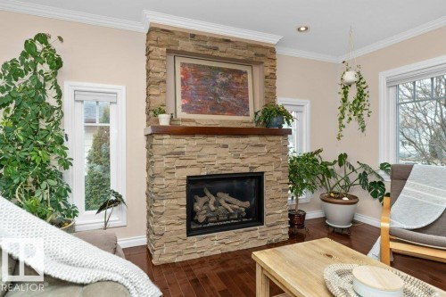 11317 103 Street, Edmonton, AB - Indoor Photo Showing Living Room With Fireplace