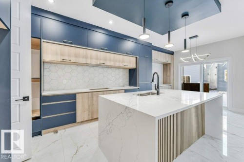 4313 36 Street, Beaumont, AB - Indoor Photo Showing Kitchen With Double Sink With Upgraded Kitchen