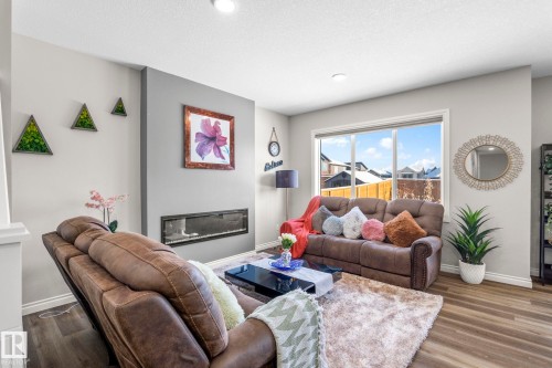 73 Redspur Drive, St. Albert, AB - Indoor Photo Showing Living Room With Fireplace