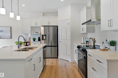 4023 208 Street, Edmonton, AB - Indoor Photo Showing Kitchen With Double Sink With Upgraded Kitchen