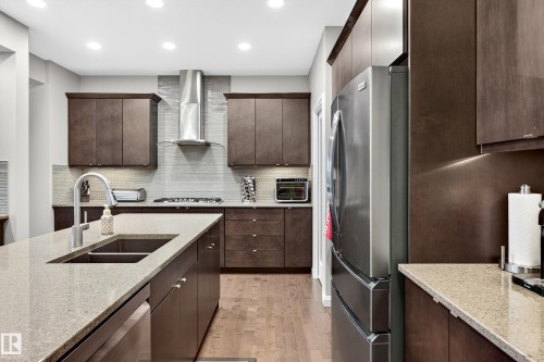 17838 60A Street, Edmonton, AB - Indoor Photo Showing Kitchen With Double Sink With Upgraded Kitchen