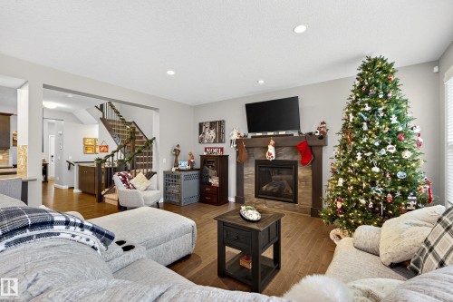 17838 60A Street, Edmonton, AB - Indoor Photo Showing Living Room With Fireplace