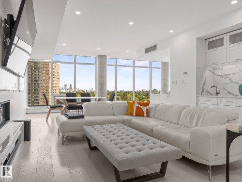 605 14105 West Block Drive, Edmonton, AB - Indoor Photo Showing Living Room With Fireplace