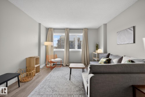 308 9710 105 Street, Edmonton, AB - Indoor Photo Showing Living Room