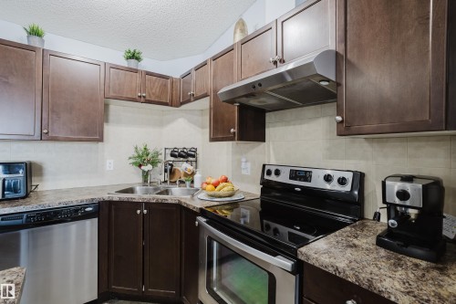 7412 7327 South Terwillegar Drive, Edmonton, AB - Indoor Photo Showing Kitchen With Stainless Steel Kitchen With Double Sink With Upgraded Kitchen