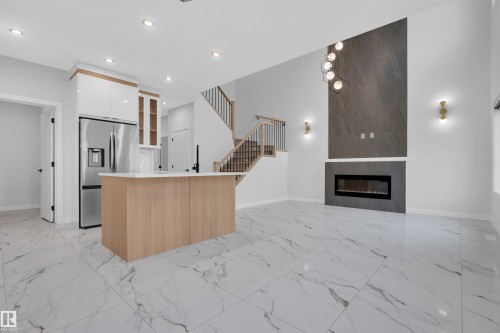 3516 41 Avenue, Beaumont, AB - Indoor With Fireplace