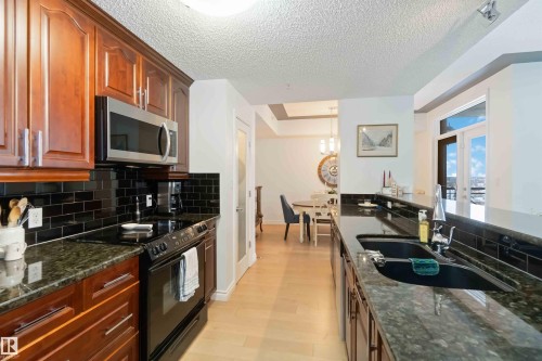 1101 9020 Jasper Avenue, Edmonton, AB - Indoor Photo Showing Kitchen With Double Sink With Upgraded Kitchen