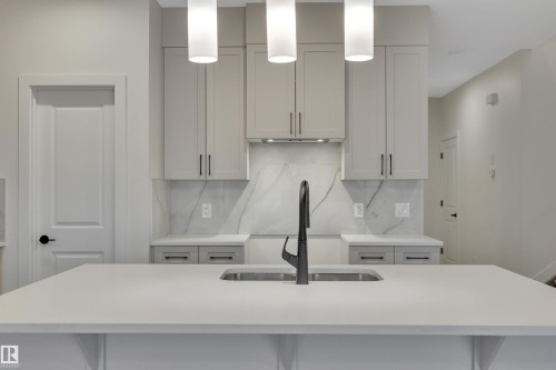 8821 223A Street, Edmonton, AB - Indoor Photo Showing Kitchen With Double Sink With Upgraded Kitchen