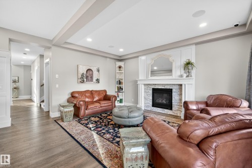 1411 25 Street, Edmonton, AB - Indoor Photo Showing Living Room With Fireplace