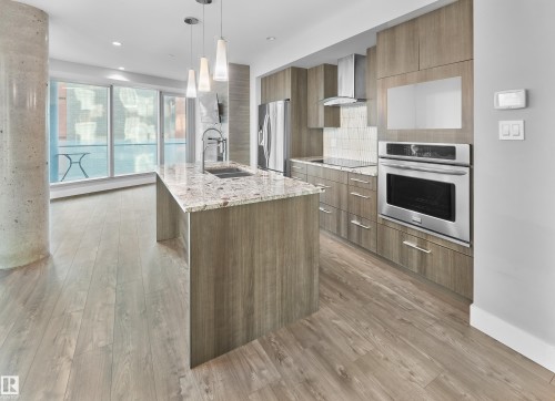 502 11969 Jasper Avenue, Edmonton, AB - Indoor Photo Showing Kitchen With Upgraded Kitchen